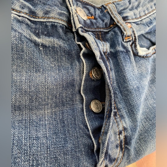 we the free ankle midrise jeans, size 27 medium wash distressed hem - Picture 7 of 9